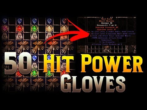 Crafting 50 Hit Power Gloves in Diablo 2 -  2/20 Gloves?