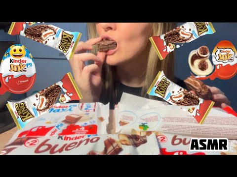 ASMR KINDER CHOCOLATE PARTY Kinder Joy, Kinder Bueno Eating Sounds