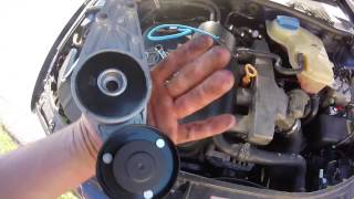 HOW TO INSTALL/REPLACE SERPENTINE BELT TENSIONER ON B5 A4 (AUDI)