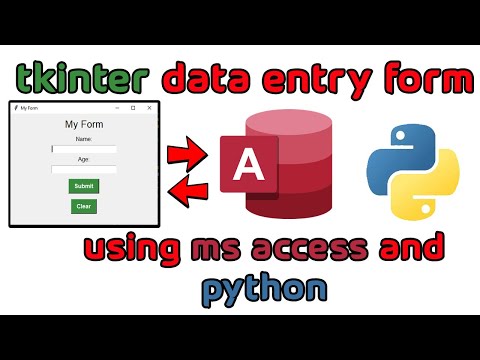 How To Create Data Entry Form Using Tkinter With Ms Access Using Python Codes