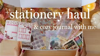 huge stationery haul & cozy journal with me 🍁🧸
