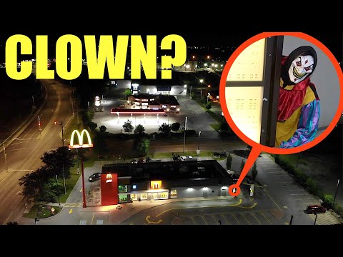 you won't believe what my drone saw at McDonalds at 3AM!! (Killer Clown Sighting) Ronald McDonald?