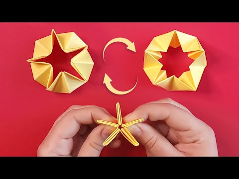 Оригами звёздочка трансформер: антистресс игрушка из бумаги без клея • Origami Antistress Toy