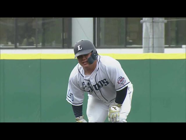 【ファーム】ライオンズ・渡部 ファーム公式戦初となる盗塁を決める!! 2021/5/5 L-E(ファーム)