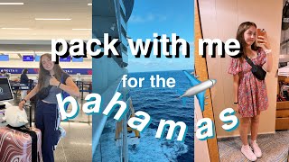 PACK + PREP w/me for vacation | cruise to the bahamas🚢