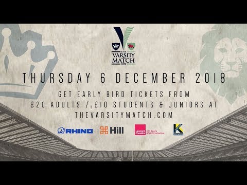 The Varsity Match 2018 - Thursday 6 December - Tickets on sale