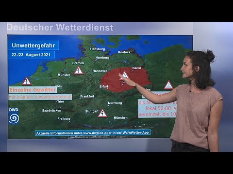 22.08.2021 Unwetterwarnung - Deutscher Wetterdienst (DWD)