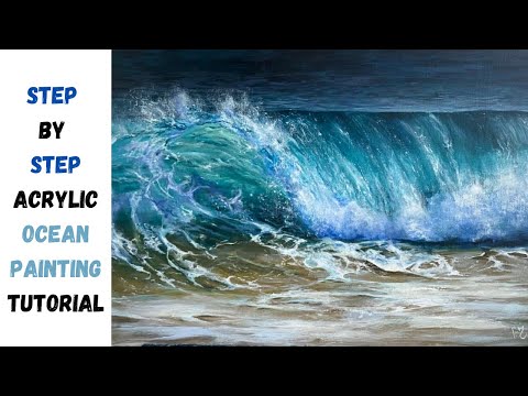 Acrylic Ocean Painting STEP by STEP Tutorial