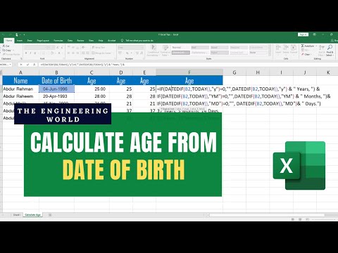 How to Calculate Age from Date of Birth in Excel in Years Months and Days (Simple Formula) Video