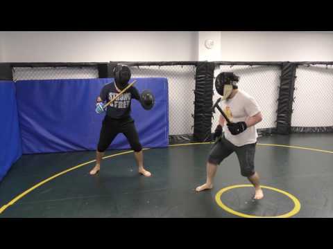 Eric vs Simon Gelinas-Beauregard  - Single Stick and Buckler vs Double Tomahawk  - March 2  - 2017