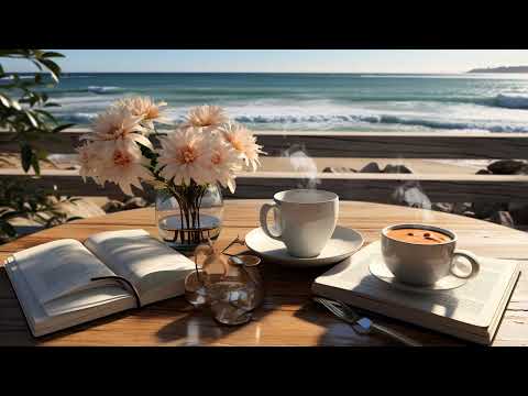 Morning Santorini Seaside Cafe Ambience - Bossa Nova Music for Relax | Cafe Music