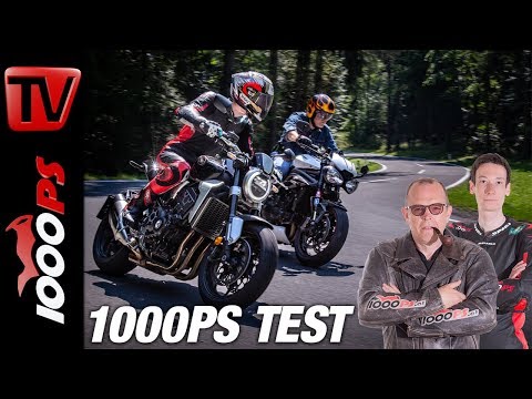 Honda CB1000R+ vs. Triumph Speed Triple RS - Nakedbike Vergleichstest. Nakedbikes im Vergleich.