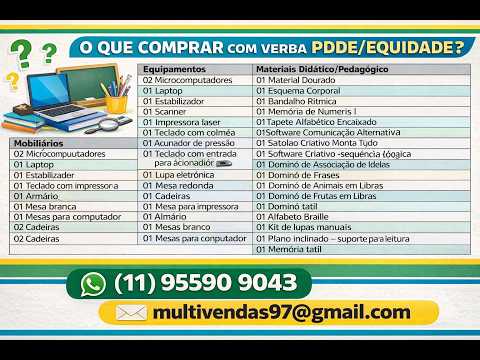O QUE COMPRAR VERBA #PDDE EQUIDADE QUALIDADE MINAS GERAIS- https://abre.ai.verba-equidade-qualidade/