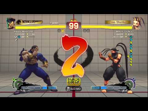 Happy Medicine (M.Bison) vs. WHITE GUN (1 Bar) SSF4:AE 2012 XBL Match