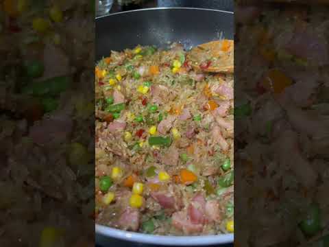 Arroz con Vegetales y Tocineta #arroz #tocineta #vegetales