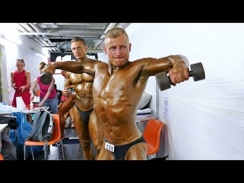 Andrius Puzauskas backstage at NABBA Austrian Championship 2016