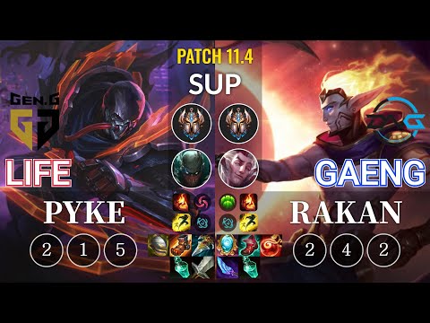 GEN Life Pyke vs DFM Gaeng Rakan Sup - KR Patch 11.4