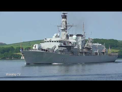 HMS ST. ALBANS F83 LEAVES DEVONPORT NAVAL BASE AT MUTTON COVE - 4th June 2018