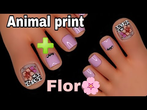 ANIMAL PRINT+FLOR /uñas decoradas con Animal print🐆🌸😍