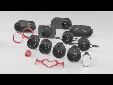 UP Elektronikdose mit Geräteschrauben luftdicht Ø60xH66x148mm PP tiefschwarz