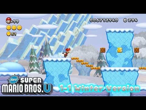 NSMBU Custom Level: 1-1 but in Winter