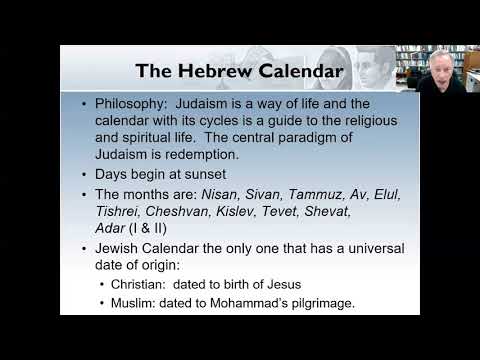 J Lit #4:  The Hebrew Calendar: Cycle of Holy Days & Shabbat