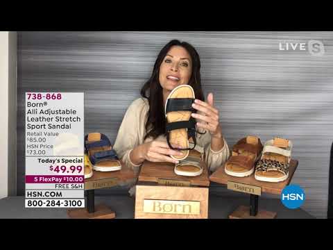 Born Alli Adjustable Leather Stretch Sport Sandal