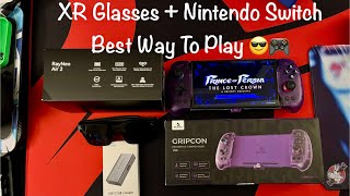 Rayneo Air 2 XR Glasses with Nintendo Switch and Nexigo Gripcon