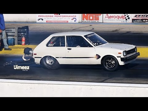 ROTARY TURBO ALCOHOL INJECTED '81 TOYOTA STARLET TESTING AT BYRON