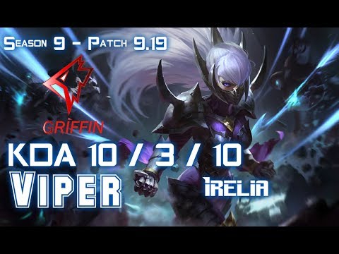 GRF Viper IRELIA vs SKT T1 Teddy SYNDRA Bot - Patch 9.19 KR Ranked