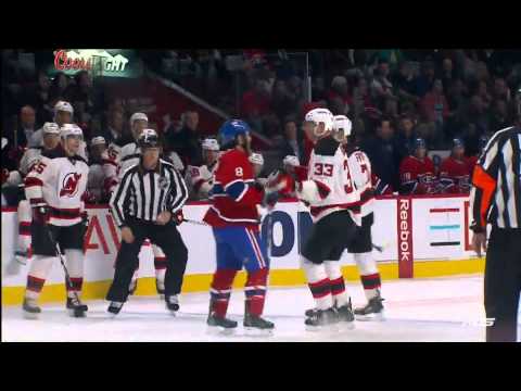 Fight - Alexander Urbom Vs Brandon Prust. New Jersey Devils Vs Montreal Canadiens. 09/23/2013. (HD)