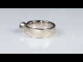 video - Mokume Solitaire Tapered Engagement Ring with a Straight Diamond Band