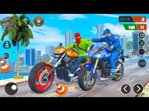 Police Motorbike Chase Simulator - US City Duty Police Bike & Gangster Criminal - Android GamePlay