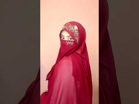 Embroidered Wedding Hijab for our Niqabi Girls | Wedding hijab style for Niqabi Girls #weddinghijab
