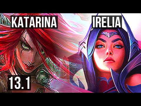 KATARINA vs IRELIA (MID) | Rank 1 Kata, 8 solo kills, 15/2/7, Legendary | EUW Challenger | 13.1