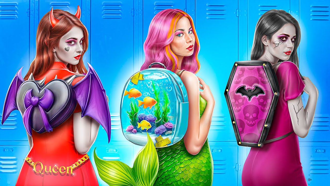 Vampiro Rico vs Sereia Pobre numa Escola de Vampiros Chique! Como se Tornar Popular!