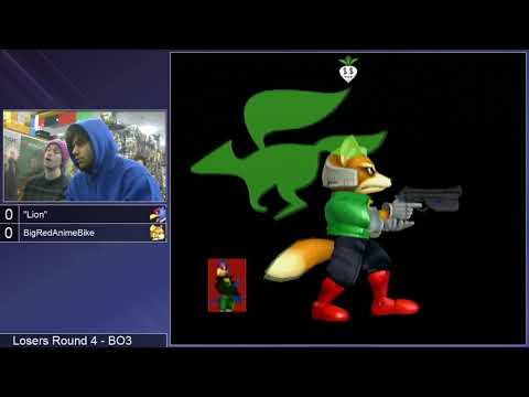 GSS 104 SSBM - Lion (Falco) vs. BigRedAnimeBike (Fox) - Melee LR4