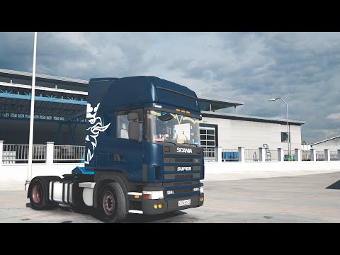 ETS 2, SCANIA 124L, Обзор. (Ссылка в описании)