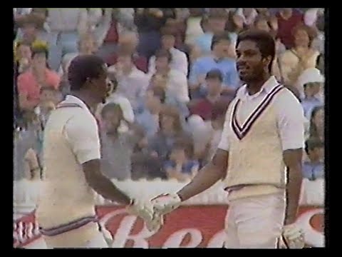 ENGLAND v WEST INDIES 1st TEST MATCH DAY 3 EDGBASTON JUNE 16 1984 ELDINE BAPTISTE MICHAEL HOLDING