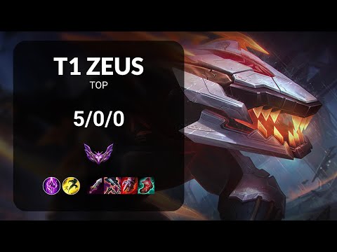 T1 Zeus Renekton vs Jax TOP - KR MASTER Patch 13.12