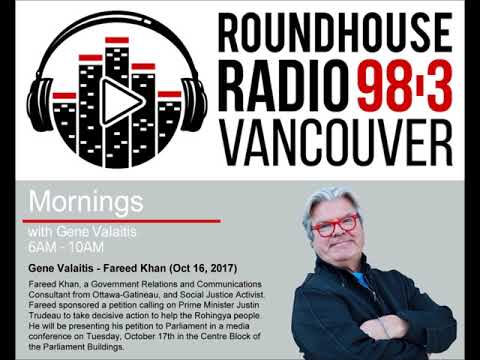 2017-10-16 -- 98.3FM Vancouver, Interview with Gene Valaitis about the Rohingya petition