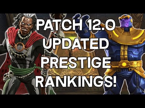 Patch 12.0 Updated Prestige List & Rankings - Marvel Contest Of Champions