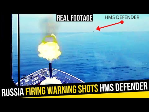 Russian Warship fire warning shots at Royal Navy HMS Defender in Black Sea !!!
