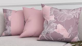 Декоративная подушка «942158» белый, розовый — видео о товаре
