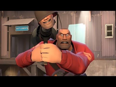 Soldier Fights a Skeleton (Soldier's Dispenser Collab Entry)