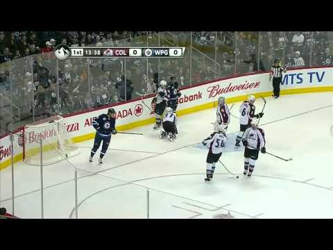 Kyle Quincey crashes into the net HD