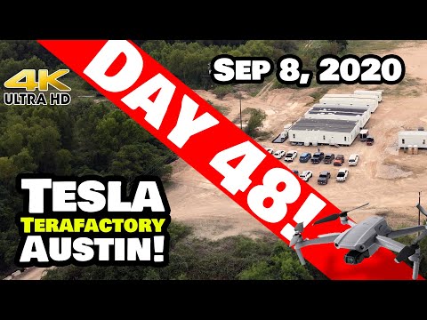 Tesla Gigafactory Austin 4K  Day 48 - 9/8/20 - Tesla Terafactory Austin Texas - Back to Progress!