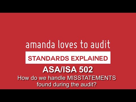 Dealing with MISSTATEMENTS discovered during the audit - ASA/ISA 450
