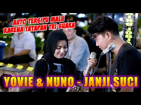 GAK KUAT DI TATAP TRI SUAKA !!! JANJI SUCI - YOVIE & NUNO (LIVE NGAMEN) BY TRI SUAKA