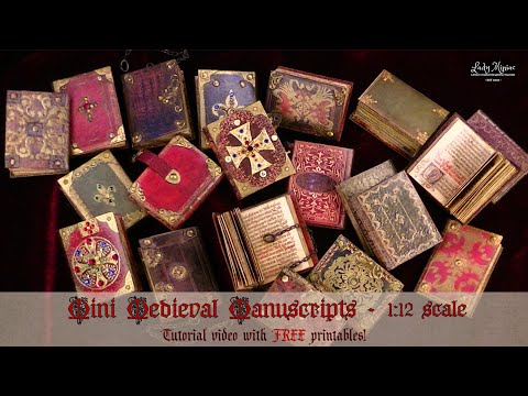 📕📙 Mini Medieval Manuscripts (Part 1) - DIY Basic Book Making / Bookbinding - with FREE printables!